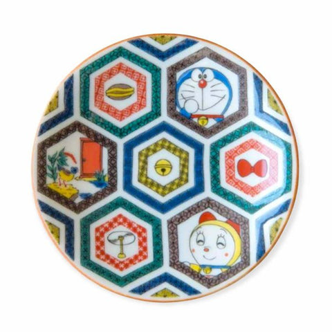 Doraemon Small Plate Tortoise Shell Kutani Ware (12.0 x 2.0cm)